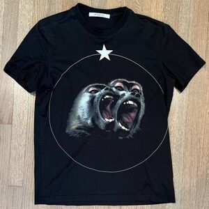 Givenchy Black Graphic Double Monkey Circle Tee
